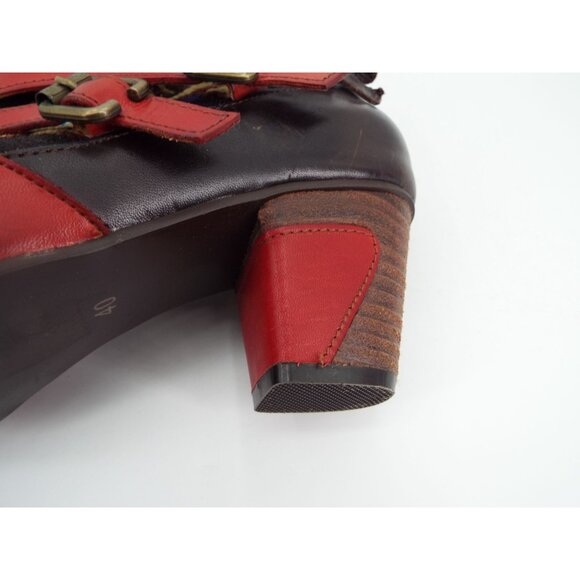 L'Artiste Spring Step Redding Red Leather Buckle Booties Size 40 - Picture 10 of 14